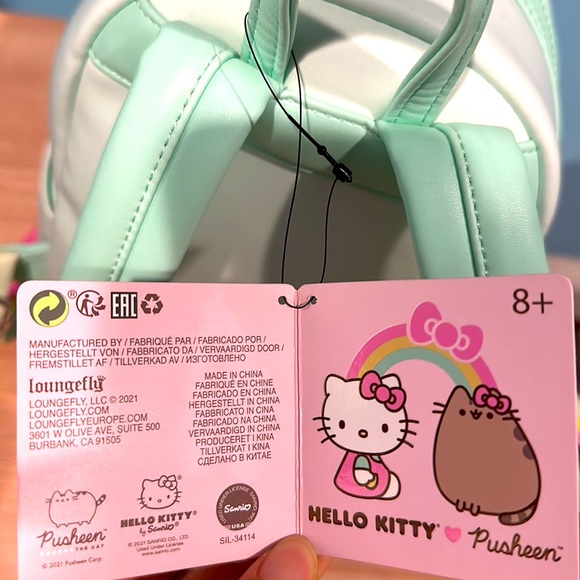 Hello Kitty Pusheen Loungefly Mini Backpack - Balloons and Rainbow - Picture 2 of 7